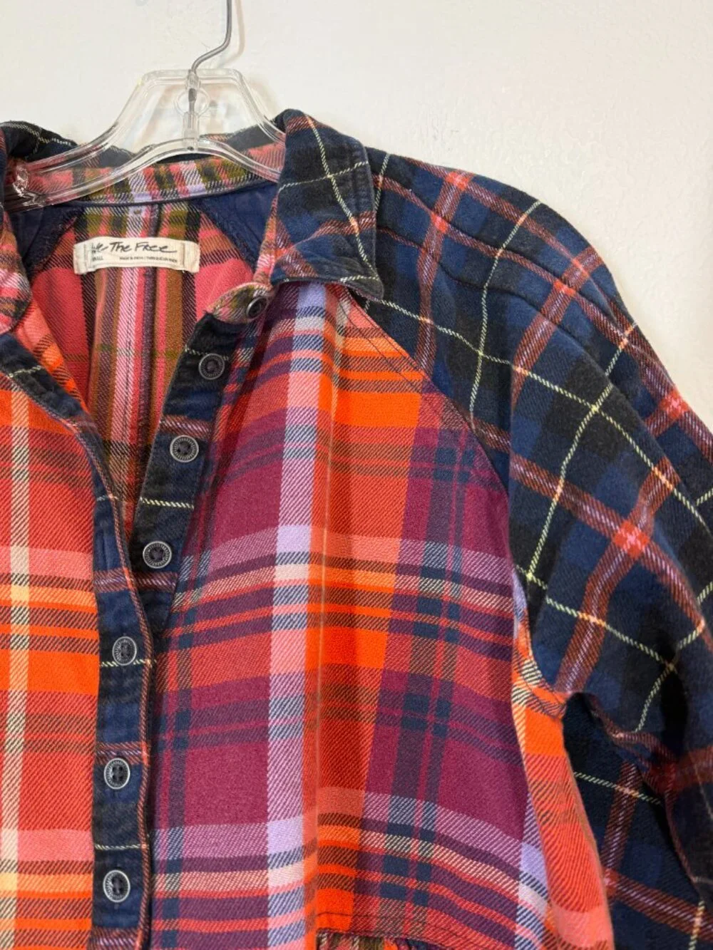 Free People Moon Bay Mixed Plaid Dress Babydoll Patchwork Western Small - Picture 8 of 14